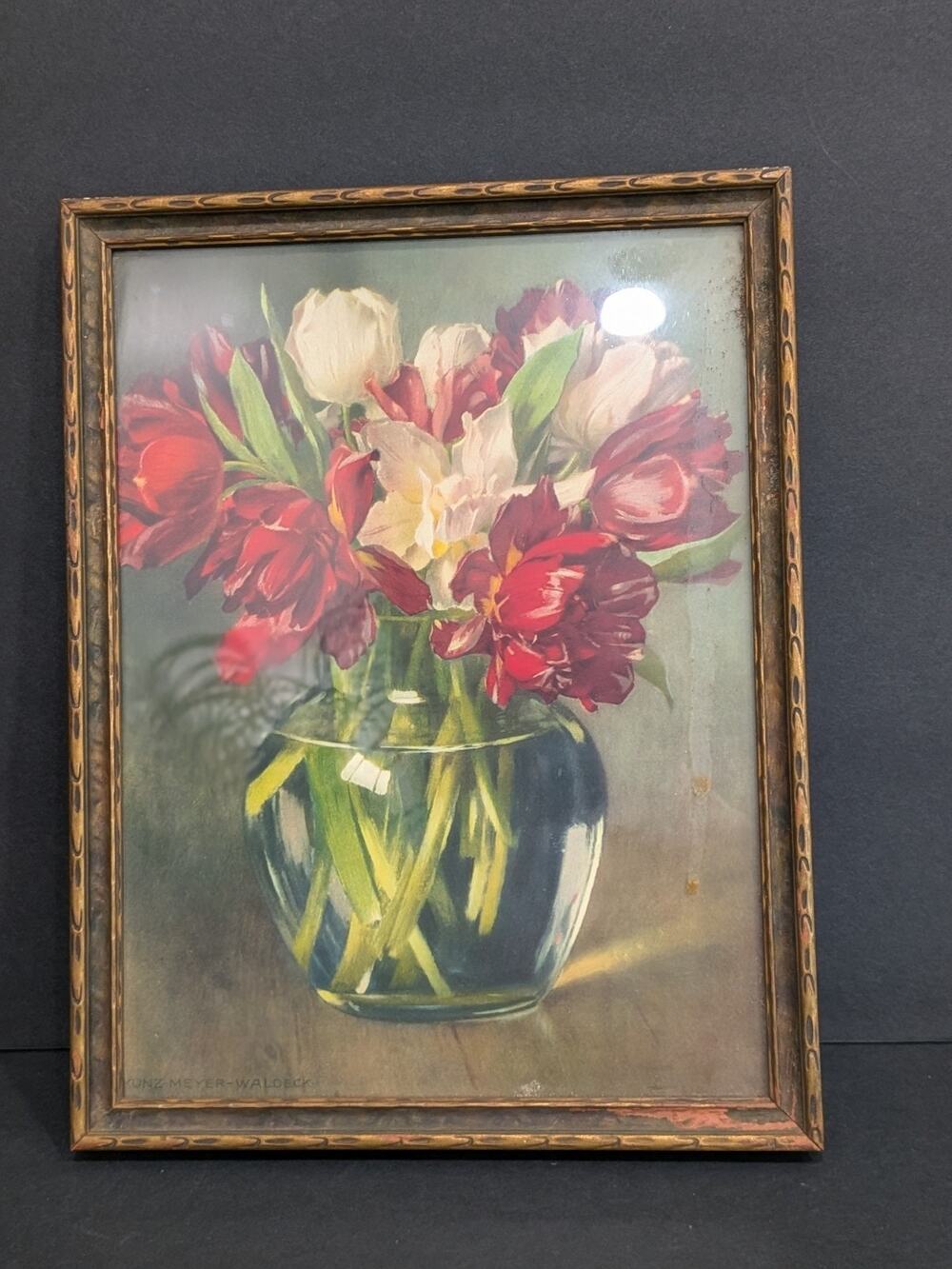 Framed Botanical Flowers Floral Dark Moody Mid-Century Shabby Chic Cottagecore